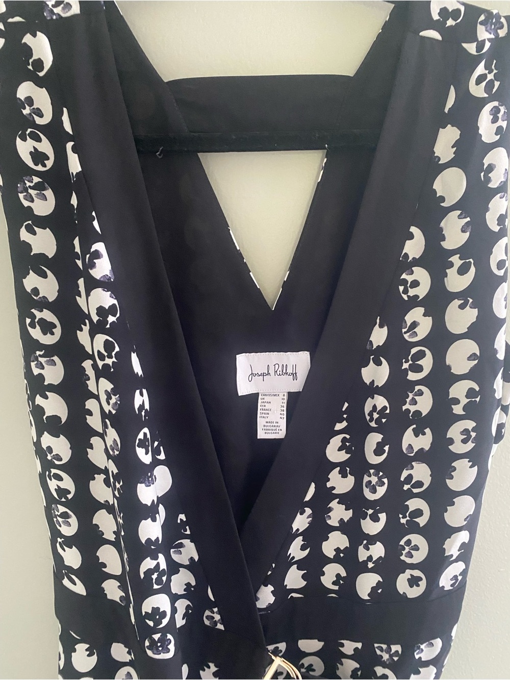 Joseph Ribkoff Wrap Dress Midi Black & White size 8 Medium - Picture 8 of 8
